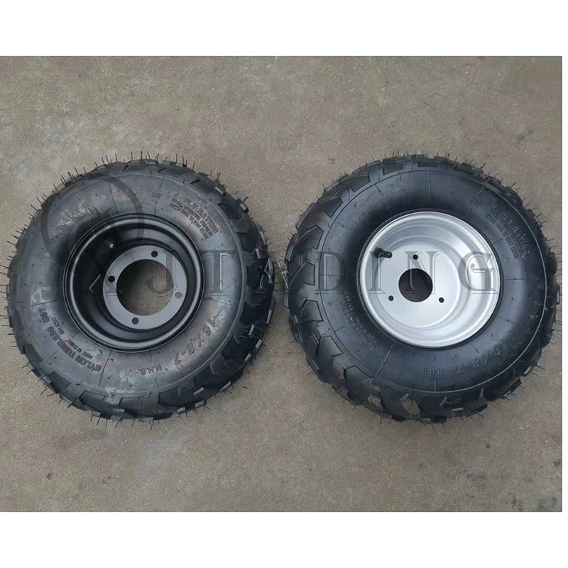 7 inch off-road wheels 16x8-7 Tubeless tire & Wheel Hub for ATV Buggy golf cart lawn mower snow plow Quad Bike vacuum Tyre parts